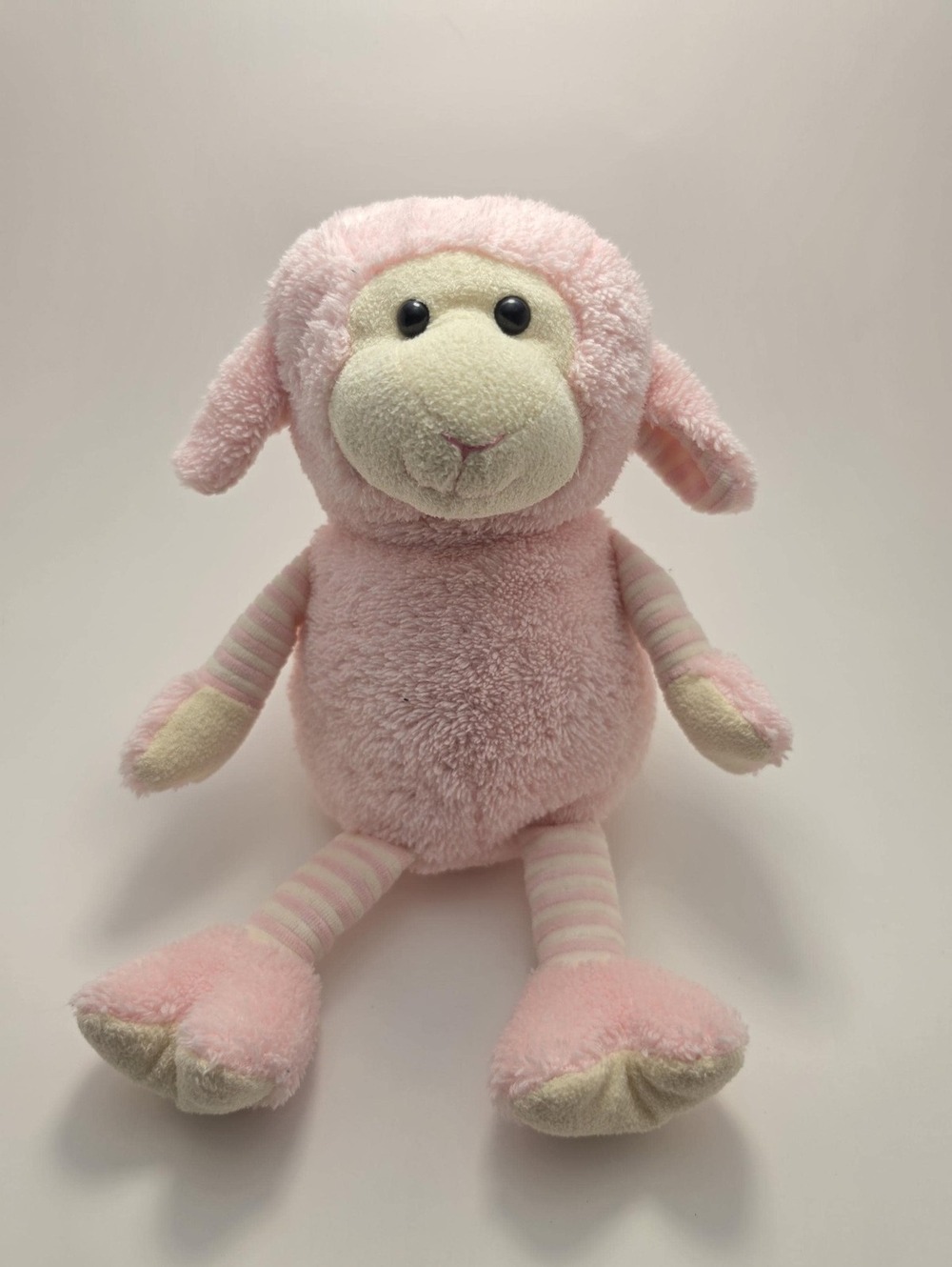 Babies R Us Tan Pink Lamb Sheep, Vintage Plush (10 inch)